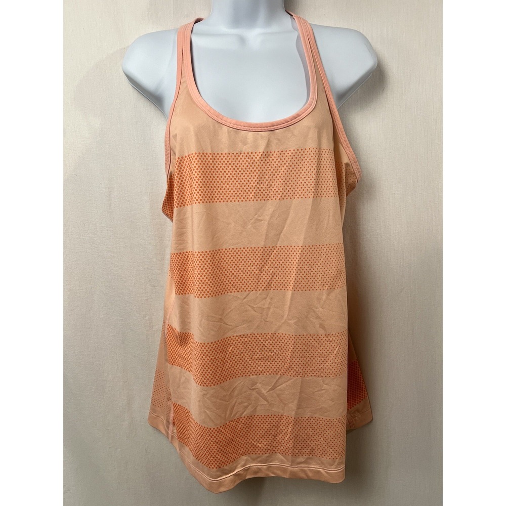 Gap Fit Workout Tank Top Womens Size Large Peach Striped Racerback Tank